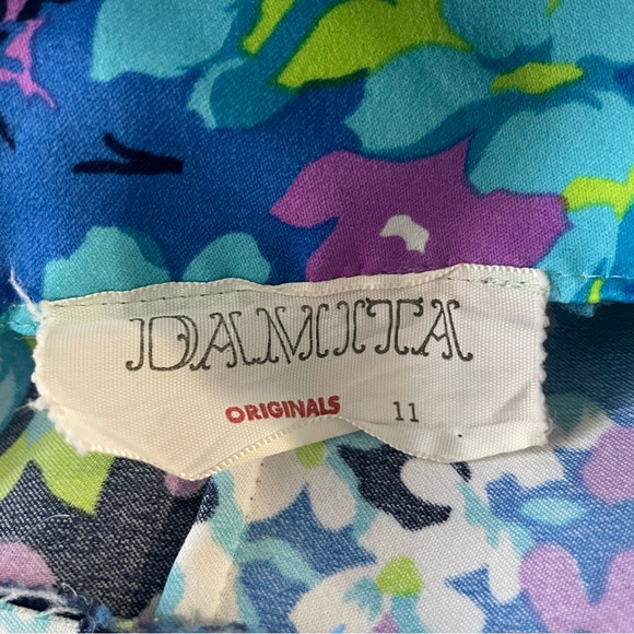 Vintage 1970s Damita Originals Boho Tropical Floral Maxi Dress - Picture 9 of 9